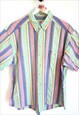 VINTAGE PASTEL STRIPPED SHIRT STRIPES VACATION SUMMER