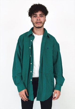 VINTAGE 90'S RALPH LAUREN GREEN LONG SLEEVE SHIRT