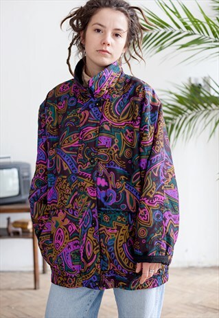 VINTAGE, MULTICOLOUR, OVERSIZED SPRING JACKET