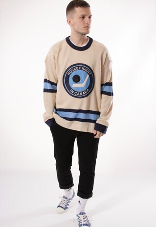 VINTAGE REEBOK RBK BY ROGER EDWARDS HOCKEY JUMPER 13193