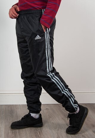 ADIDAS BLACK TRACKSUIT BOTTOMS