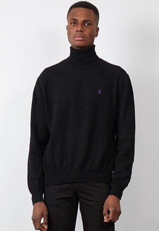 VINTAGE POLO RALPH LAUREN BLACK TURTLE NECK
