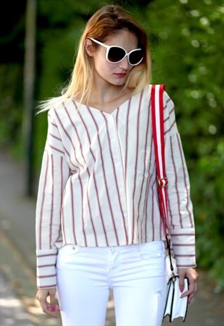 KNOT BACK TOP IN STRIPE