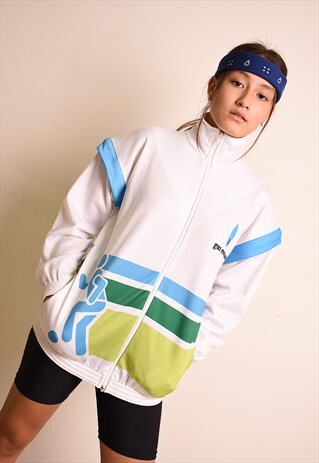 Y2K RETRO TRACKSUIT SPORTS LOGO MONOGRAM PRINT JACKET