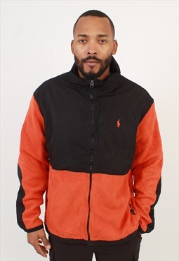 Men's Vintage Polo Ralph Lauren Orange Fleece Jacket