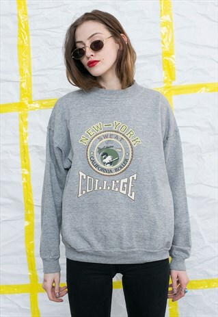 GREY CLASSIC BASEBALL SPORTS SWEATSHIRT