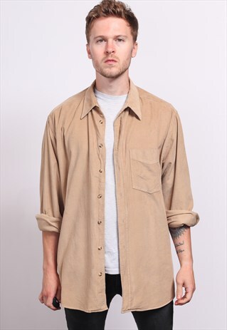 VINTAGE CORDUROY CORD SHIRT BEIGE