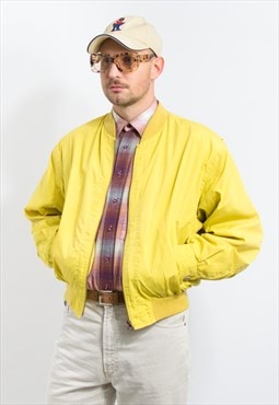 Vintage 90's bomber jacket in yellow men size M/L
