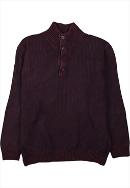 Vintage 90's Nautica Sweatshirt Quater Button Purple XLarge