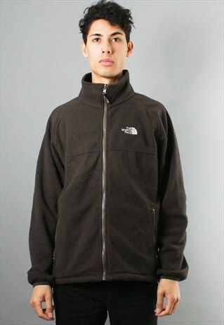 VINTAGE THE NORTH FACE FLEECE JACKET, BROWN, M