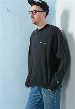 Vintage 90s Champion Sweatshirt Black Size XL