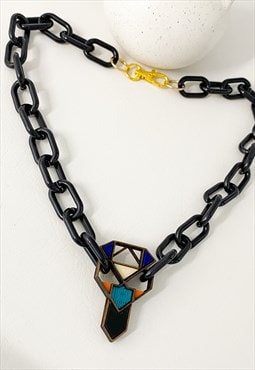 1980's Resin Geometric Necklace