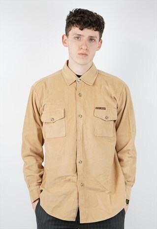 VINTAGE SUEDE FEEL THICK BEIGE SHIRT