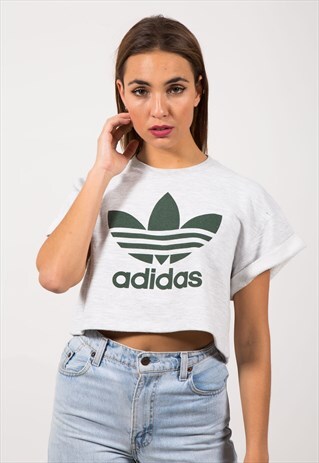 VINTAGE 90S REWORKED ADIDAS CROP SWEATSHIRT / S9121