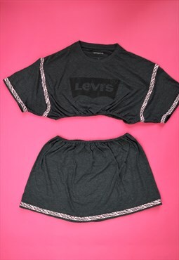 Reworked Levis Skirt & Croptop Coord 