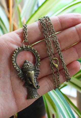 ANTIQUE GOLD GANESH ELEPHANT NECKLACE