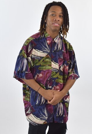 VINTAGE 90S PURPLE PATTERNED SHIRT