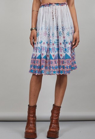 FESTIVAL VINTAGE HAND PAINTED INDIAN MIDI SKIRT