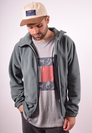 NIKE MENS VINTAGE FLEECE HOODIE JACKET SMALL GREY 90S