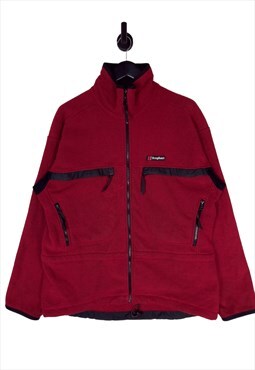 90's Berghaus Made In GB Khamsin Fleece In Red Size XL