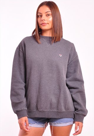 VINTAGE FILA 90S RETRO GREY SWEATSHIRT
