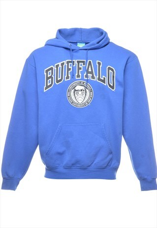 VINTAGE CHAMPION BUFFALO PRINTED HOODIE - M
