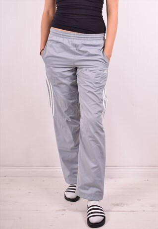 ADIDAS WOMENS VINTAGE TRACKSUIT TROUSERS W32 L30 GREY 90S