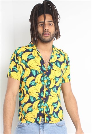 Vintage Crazy Patterned Hawaiian Shirt Multi