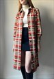 VINTAGE HANDMADE CHECK KNITTED JACKET SIZE SMALL 