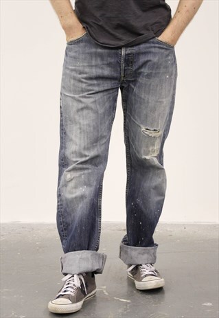 VINTAGE BLUE LEVI'S 501 PAINT JEANS