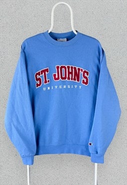 Vintage Champion Blue Sweatshirt St Johns Mens Medium