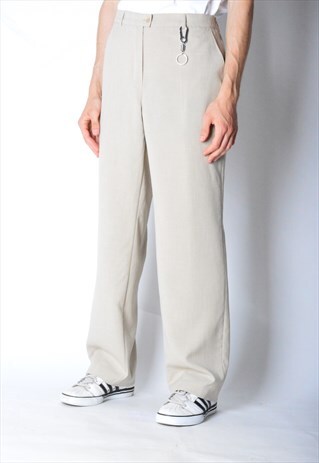 VINTAGE 90S UNISEX BEIGE MINIMALIST PANTS