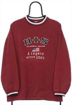Vintage H.I.S Jeans Maroon Sweatshirt