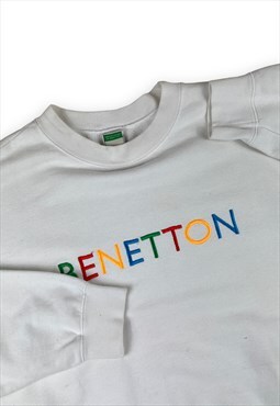 United Colors of Benetton Vintage 90s White sweatshirt