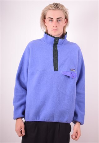 PATAGONIA MENS VINTAGE FLEECE JUMPER LARGE PURPLE 90S