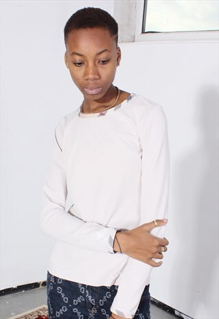 VINTAGE BURBERRY BEIGE LONG SLEEVE TEE