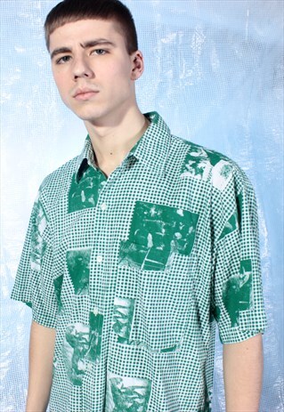 VINTAGE GREEN AND WHITE MARILYN MONROE PANNINARO SHIRT