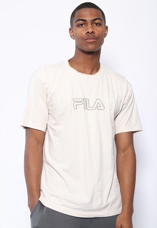 VINTAGE FILA LOGO T-SHIRT CREAM