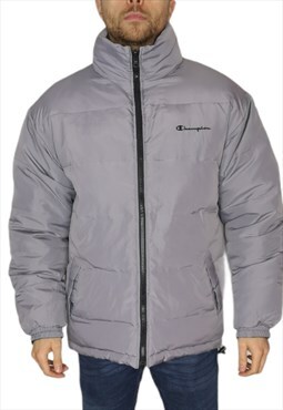 Champion Reversible Puffer Jacket in grey/black Size Large