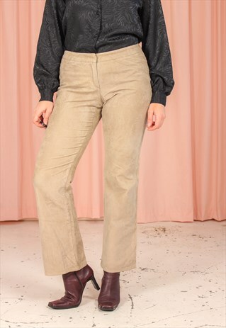 VINTAGE 90S CORDUROY TROUSERS IN BEIGE