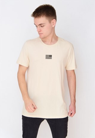 BEIGE AMERICAN FLAG T-SHIRT