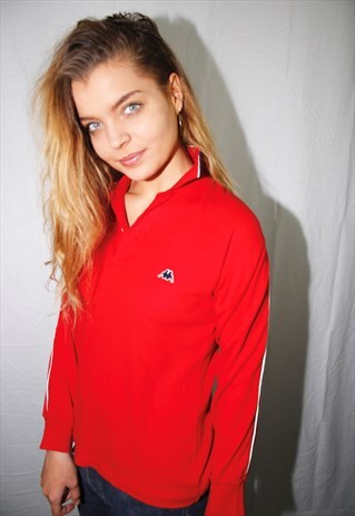 VINTAGE RED KNITTED KAPPA POLO TOP