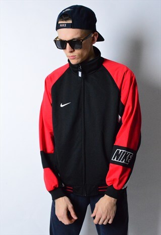 VINTAGE 90S BLACK AND RED NIKE TRACK JACKET