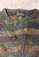 VINTAGE ABSTRACT KNITTED JUMPER FUNKY PATTERNED SWEATER