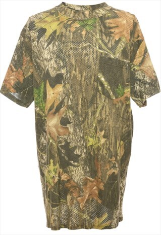 VINTAGE JUNGLE PRINT PRINTED T-SHIRT - L