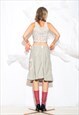 VINTAGE Y2K LOW RISE CARGO SKIRT IN PINSTRIPED BLUE COTTON