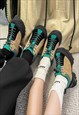 HIKING STYLE SNEAKERS RETRO SPORT SHOES SKATE TRAINERS GREEN