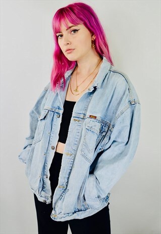 VINTAGE WRANGLER 80'S DISTRESSED OVERSIZED DENIM JACKET