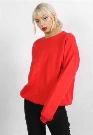 VINTAGE 90'S OVERSIZE BASICS SWEATSHIRT RED