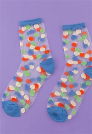 SHEER RAINBOW SPECKLED SOCKS